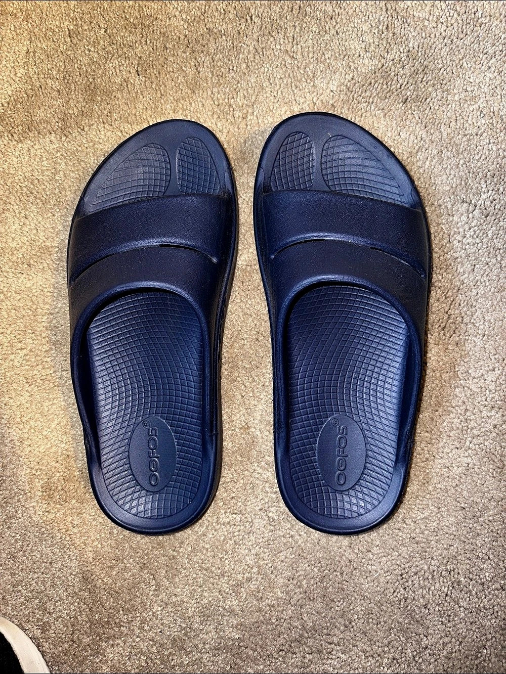 Oofos Slide Sandals in Blue Like New